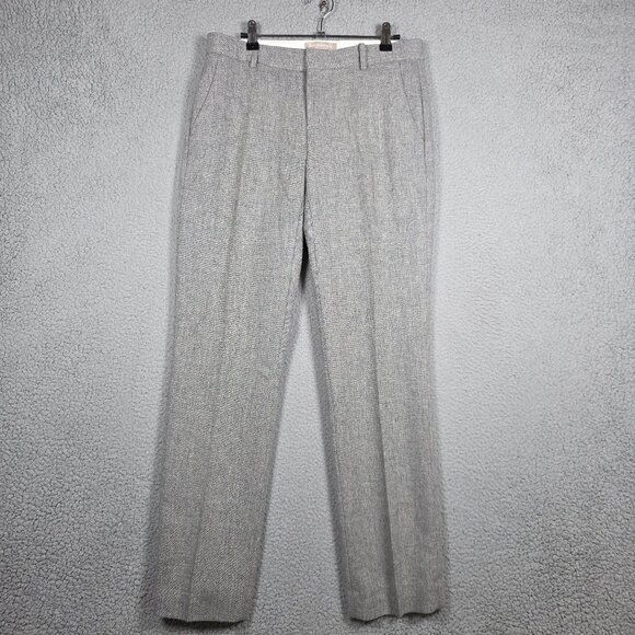 Banana Republic Dress Pants Womens Size 6 Silver Wool Blend Tweed Straight Fit - Picture 1 of 11